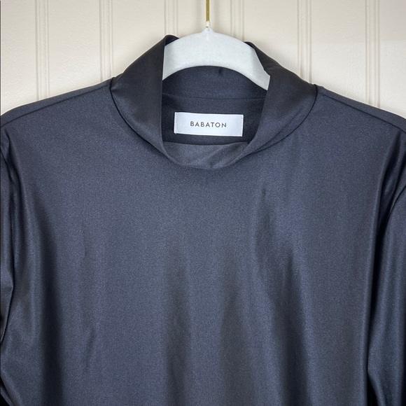 Aritzia Babaton women’s Satinette Mockneck Longsleeve Black Size XS - Picture 4 of 9